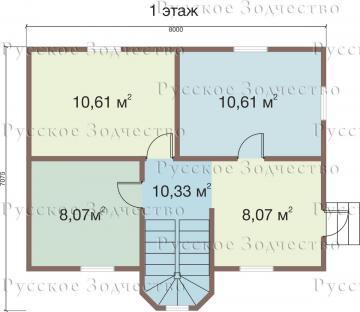 Каркасный дом "Енисей" (7х8)