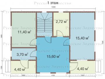Дом из бруса "Полоцк" (7.3х10)