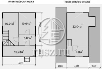 Дом из бруса "Валдай" (6х8)